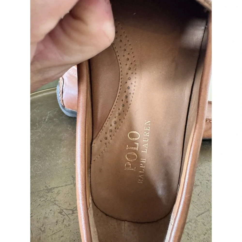 Ralph Lauren Polo Leather Reynold Men's Penny Loafer Shoe Size 9D Classic Cognac
